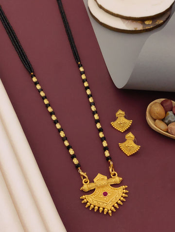 Antique Finish Mangalsutra with Matching Ethnic Earrings (MS26 p-SCD)