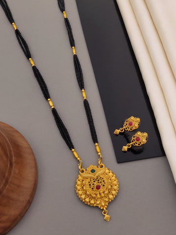 Antique Finish Mangalsutra with Matching Ethnic Earrings (MS27 p-CCD)