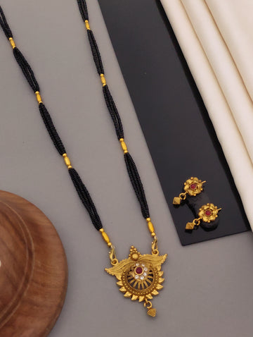 Antique Finish Mangalsutra with Matching Ethnic Earrings (MS28 p-CCD)