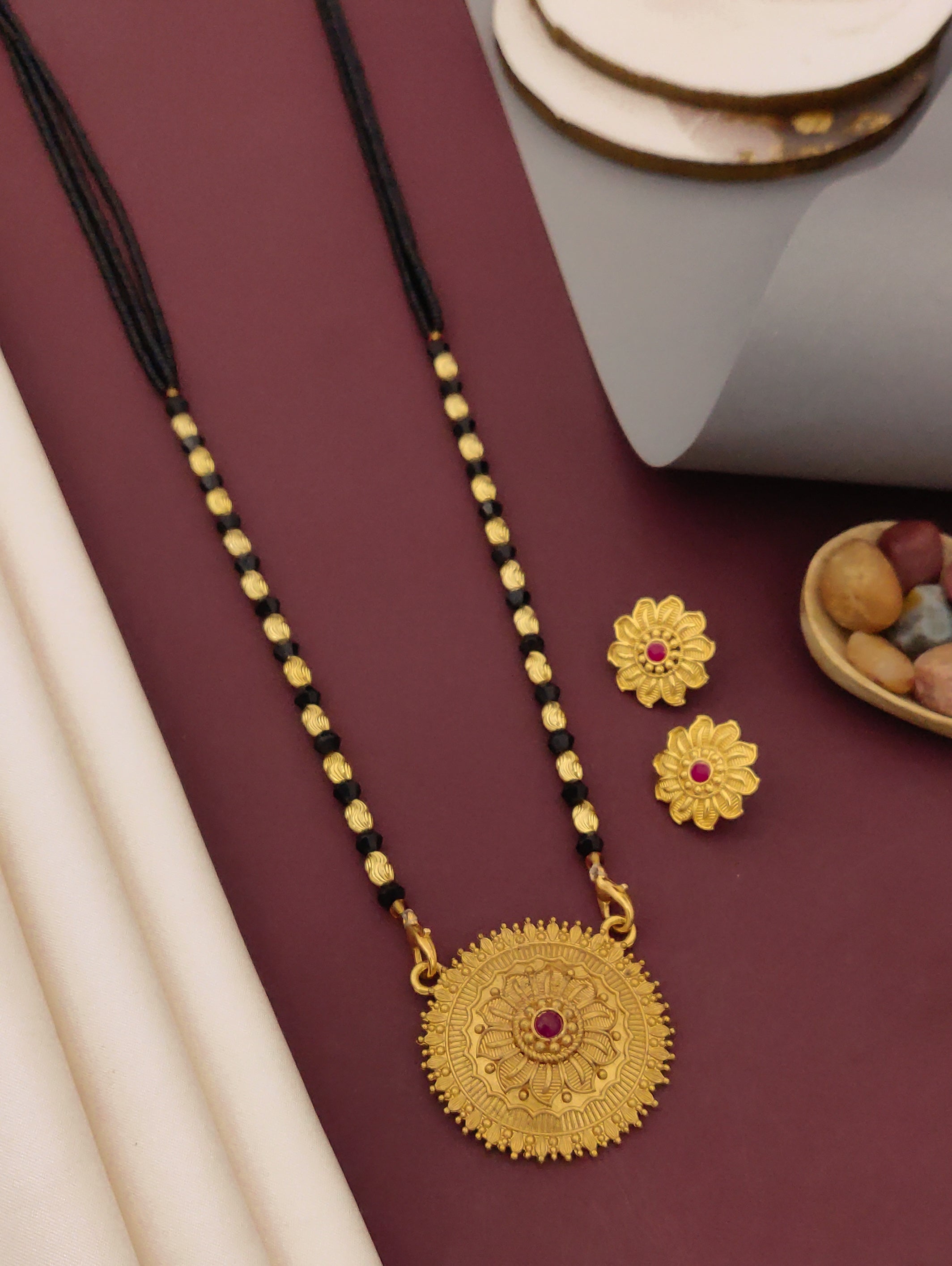 Antique Finish Mangalsutra with Matching Ethnic Earrings (MS29 p-SCD)
