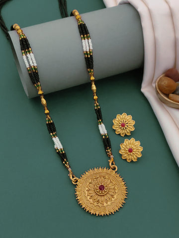 Antique Finish Mangalsutra with Matching Ethnic Earrings (MS29 p -WCD)
