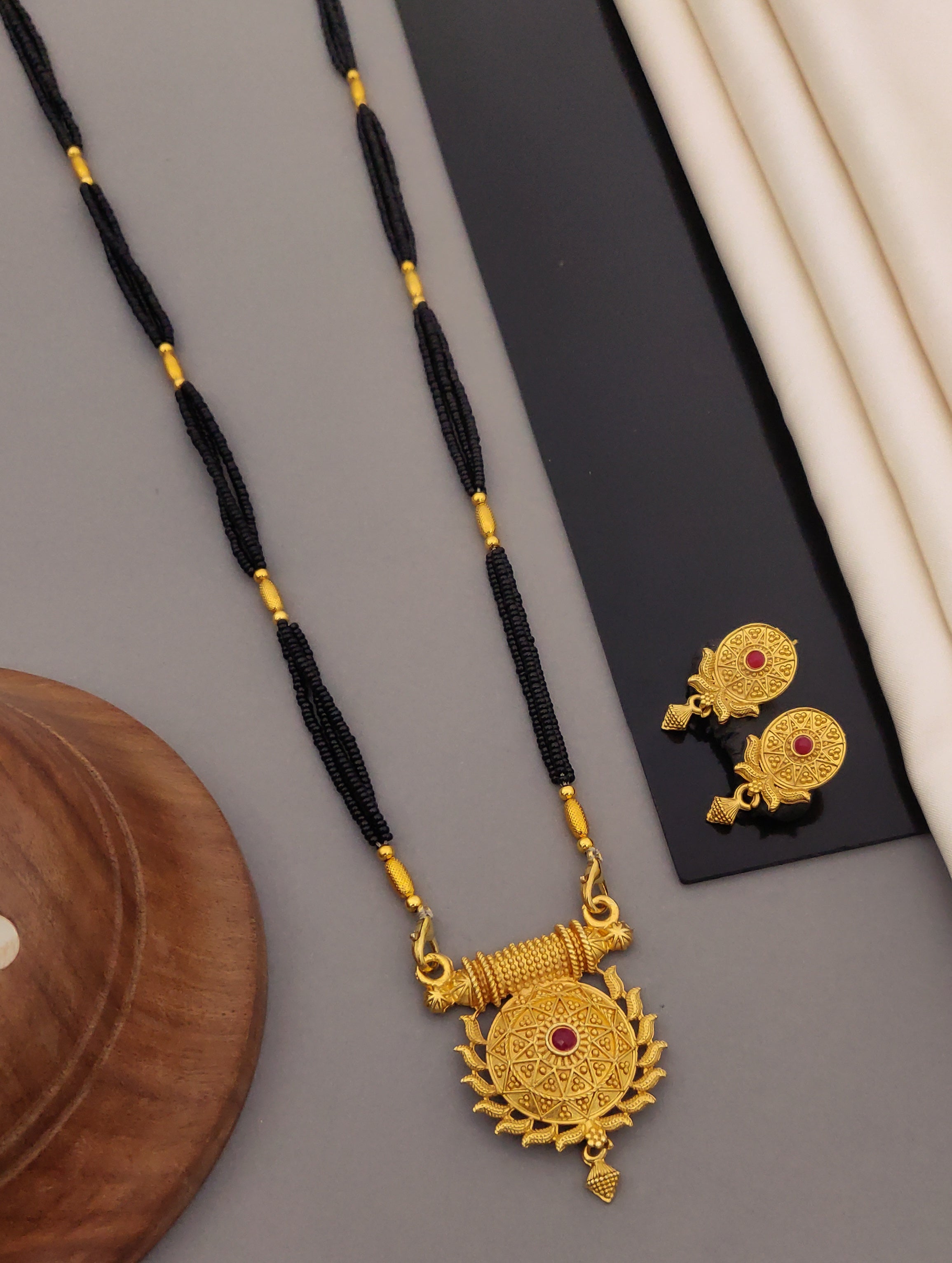 Antique Finish Mangalsutra with Matching Ethnic Earrings (MS2 p-CCD)