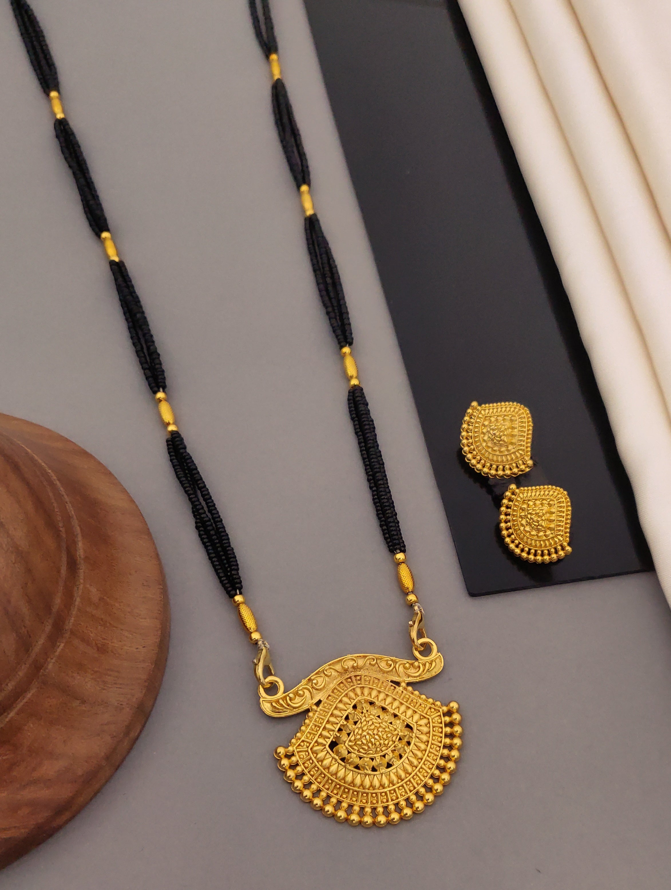 Antique Finish Mangalsutra with Matching Ethnic Earrings (MS30 p-CCD)