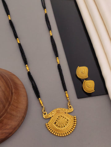 Antique Finish Mangalsutra with Matching Ethnic Earrings (MS30 p-CCD)