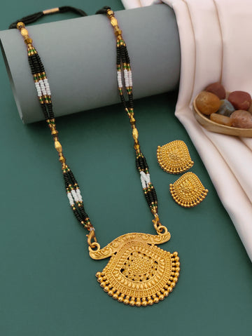 Antique Finish Mangalsutra with Matching Ethnic Earrings (MS30 p -WCD)