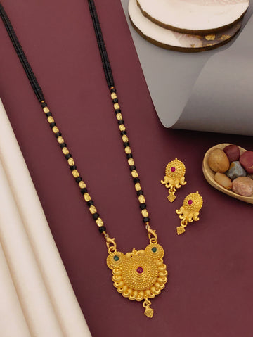 Antique Finish Mangalsutra with Matching Ethnic Earrings (MS3 p-SCD)