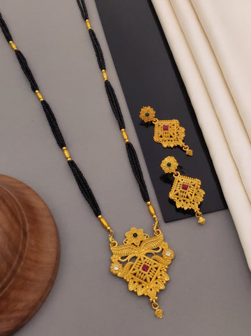 Antique Finish Mangalsutra with Matching Ethnic Earrings (MS41 p-CCD)