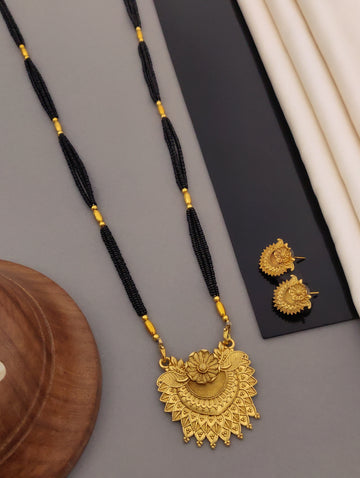 Antique Finish Mangalsutra with Matching Ethnic Earrings (MS44 p-CCD)