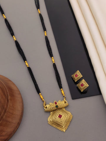 Antique Finish Mangalsutra with Matching Ethnic Earrings (MS46 p-CCD)