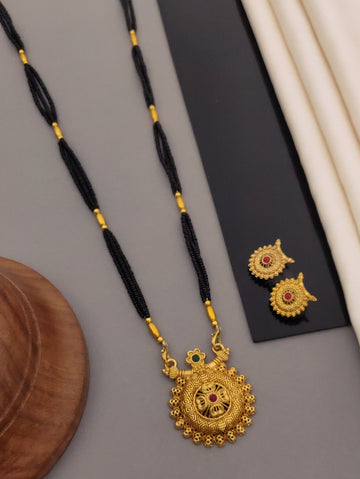 Antique Finish Mangalsutra with Matching Ethnic Earrings (MS48 p-CCD)