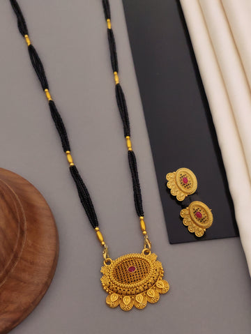 Antique Finish Mangalsutra with Matching Ethnic Earrings (MS49 p-CCD)
