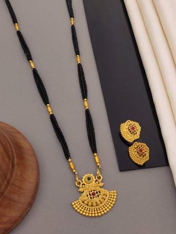 Antique Finish Mangalsutra with Matching Ethnic Earrings (MS50 p-CCD)