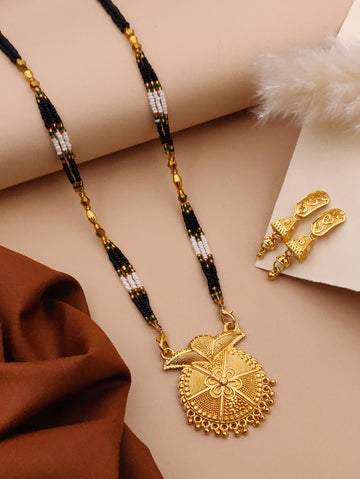Classic Traditional Mangalsutra Set with Floral Pendant(X10-WCD-JK1)