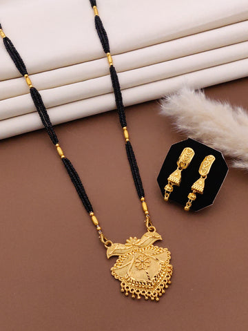Classic Traditional Mangalsutra Set with Floral Pendant(X12-CCD-JK1)