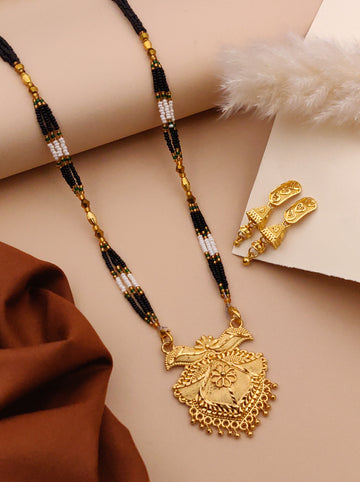 Classic Traditional Mangalsutra Set with Floral Pendant(X12-WCD-JK1)
