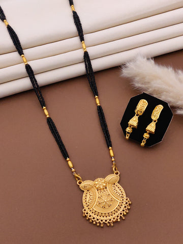 Classic Traditional Mangalsutra Set with Floral Pendant(X13-CCD-JK1)