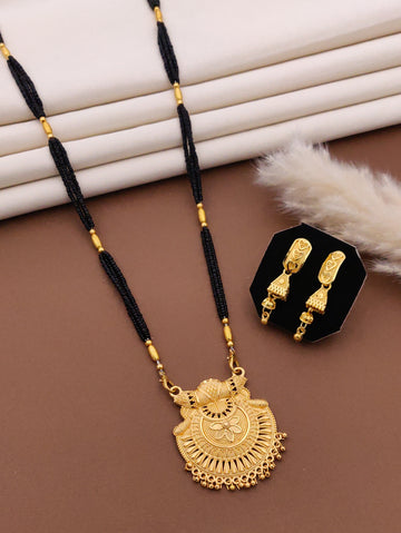 Classic Traditional Mangalsutra Set with Floral Pendant(X14-CCD-JK1)