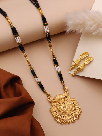 Classic Traditional Mangalsutra Set with Floral Pendant(X14-WCD-JK1)