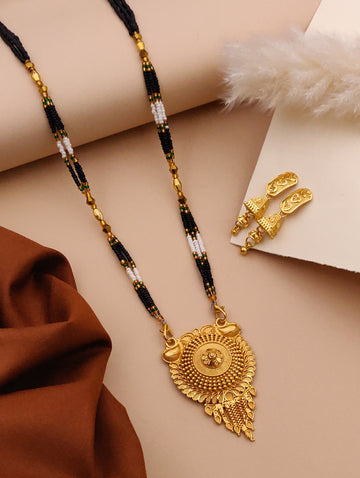 Classic Traditional Mangalsutra Set with Floral Pendant(X25-WCD-JK1)