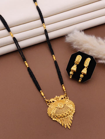 Classic Traditional Mangalsutra Set with Floral Pendant(X26-CCD-JK1)