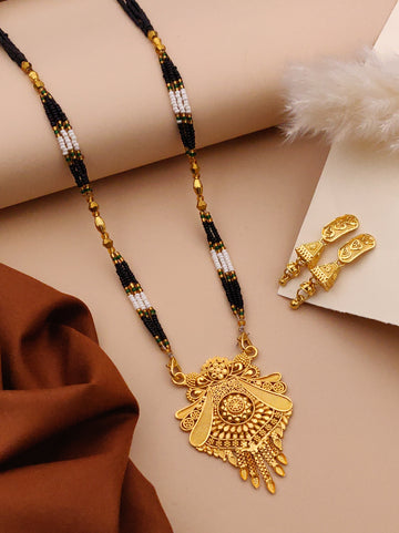 Classic Traditional Mangalsutra Set with Floral Pendant(X27-WCD-JK1)