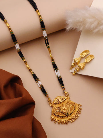 Classic Traditional Mangalsutra Set with Floral Pendant(X3-WCD-JK1)