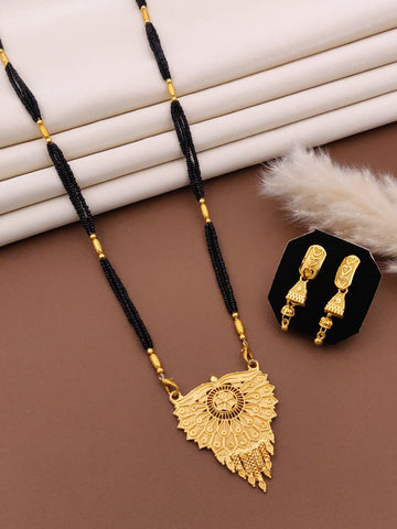 Classic Traditional Mangalsutra Set with Floral Pendant(X30-CCD-JK1)