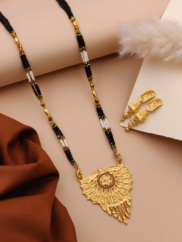 Classic Traditional Mangalsutra Set with Floral Pendant(X30-WCD-JK1)