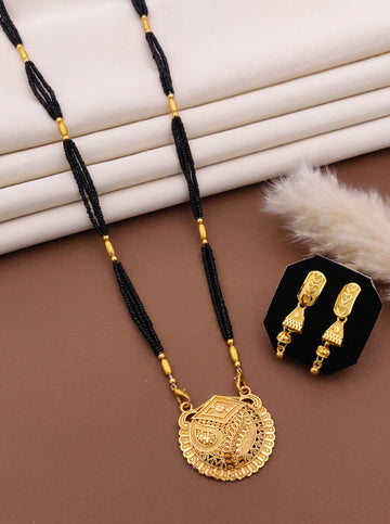 Classic Traditional Mangalsutra Set with Floral Pendant(X31-CCD-JK1)