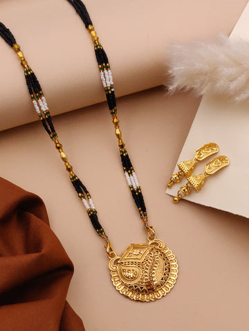 Classic Traditional Mangalsutra Set with Floral Pendant(X31-WCD-JK1)