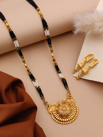 Classic Traditional Mangalsutra Set with Floral Pendant(X32-WCD-JK1)