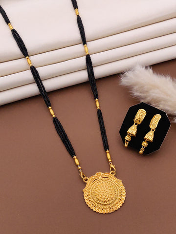 Classic Traditional Mangalsutra Set with Floral Pendant(X33-CCD-JK1)