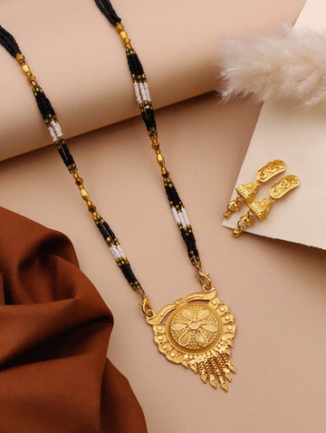 Classic Traditional Mangalsutra Set with Floral Pendant(X35-WCD-JK1)