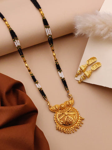 Classic Traditional Mangalsutra Set with Floral Pendant(X4-WCD-JK1)