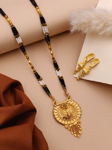 Classic Traditional Mangalsutra Set with Floral Pendant(X41-WCD-JK1)