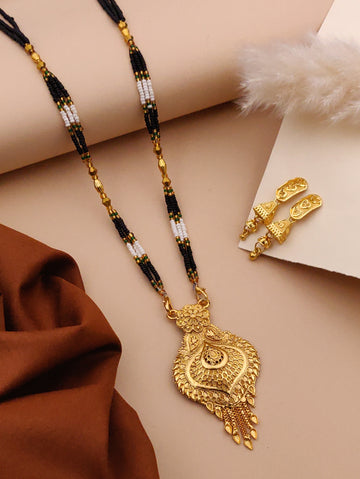 Classic Traditional Mangalsutra Set with Floral Pendant(X45-WCD-JK1)
