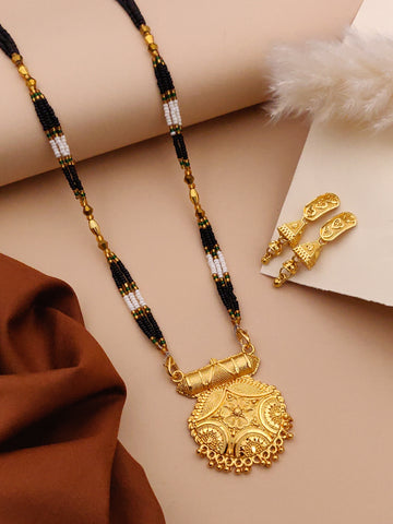 Classic Traditional Mangalsutra Set with Floral Pendant(X5-WCD-JK1)