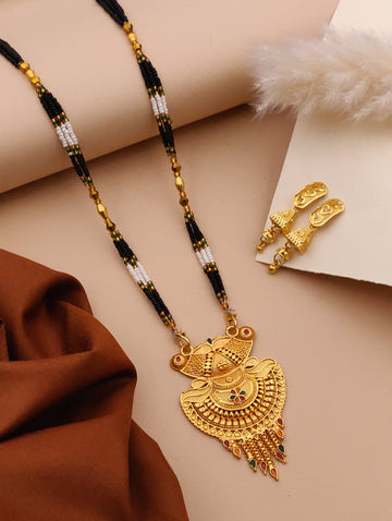 Classic Traditional Mangalsutra Set with Floral Pendant(X53-WCD-JK1)