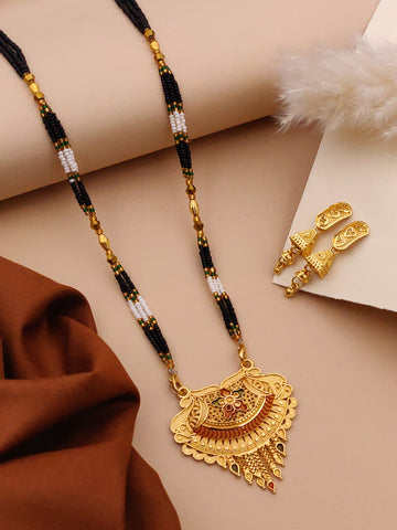 Classic Traditional Mangalsutra Set with Floral Pendant(X57-WCD-JK1)