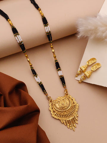 Classic Traditional Mangalsutra Set with Floral Pendant(X59-WCD-JK1)