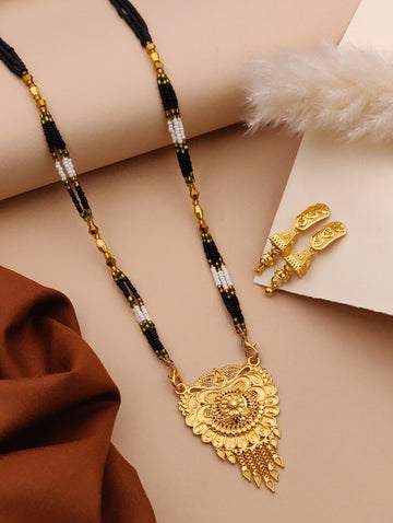 Classic Traditional Mangalsutra Set with Floral Pendant(X60-WCD-JK1)