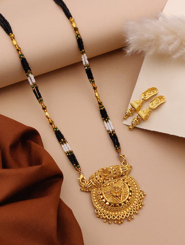 Classic Traditional Mangalsutra Set with Floral Pendant(X64-WCD-JK1)