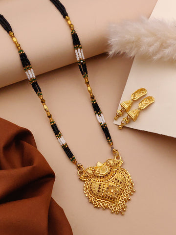 Classic Traditional Mangalsutra Set with Floral Pendant(X65-WCD-JK1)