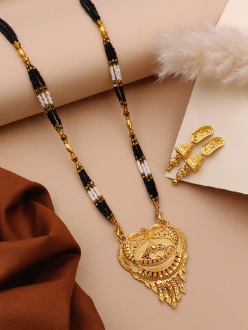Classic Traditional Mangalsutra Set with Floral Pendant(X68-WCD-JK1)