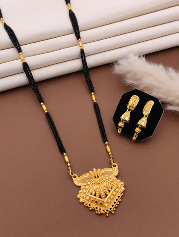 Classic Traditional Mangalsutra Set with Floral Pendant(X7-CCD-JK1)