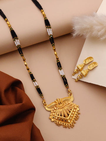 Classic Traditional Mangalsutra Set with Floral Pendant(X7-WCD-JK1)
