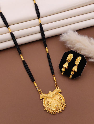 Classic Traditional Mangalsutra Set with Floral Pendant(X8-CCD-JK1)