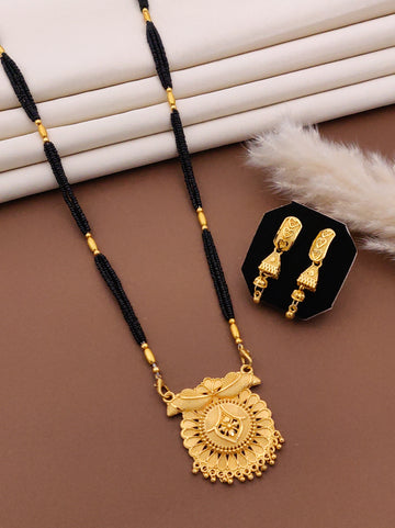 Classic Traditional Mangalsutra Set with Floral Pendant(X9-CCD-JK1)