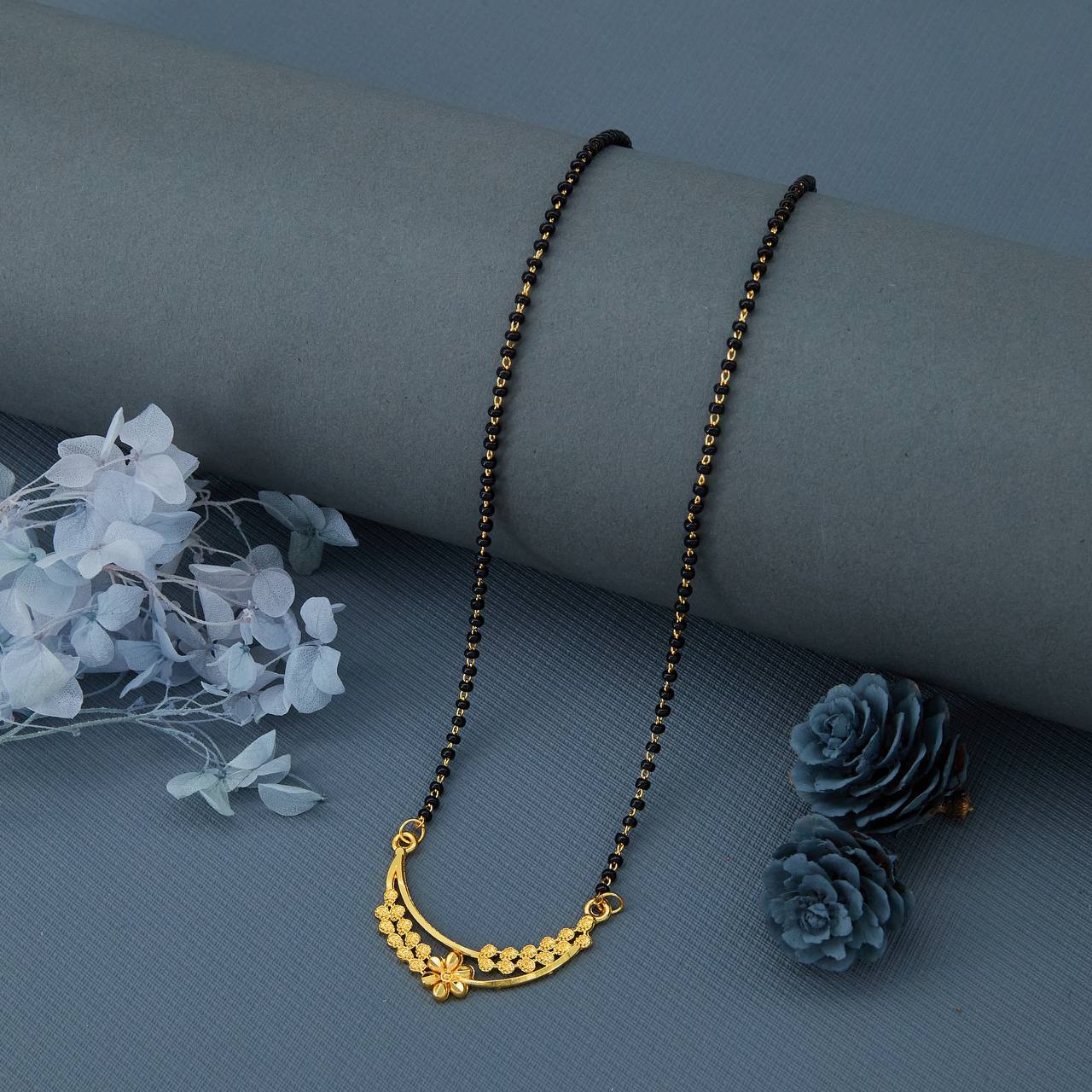 Traditional Gold-Toned Designer Mangalsutra Necklace for Women (sm41)