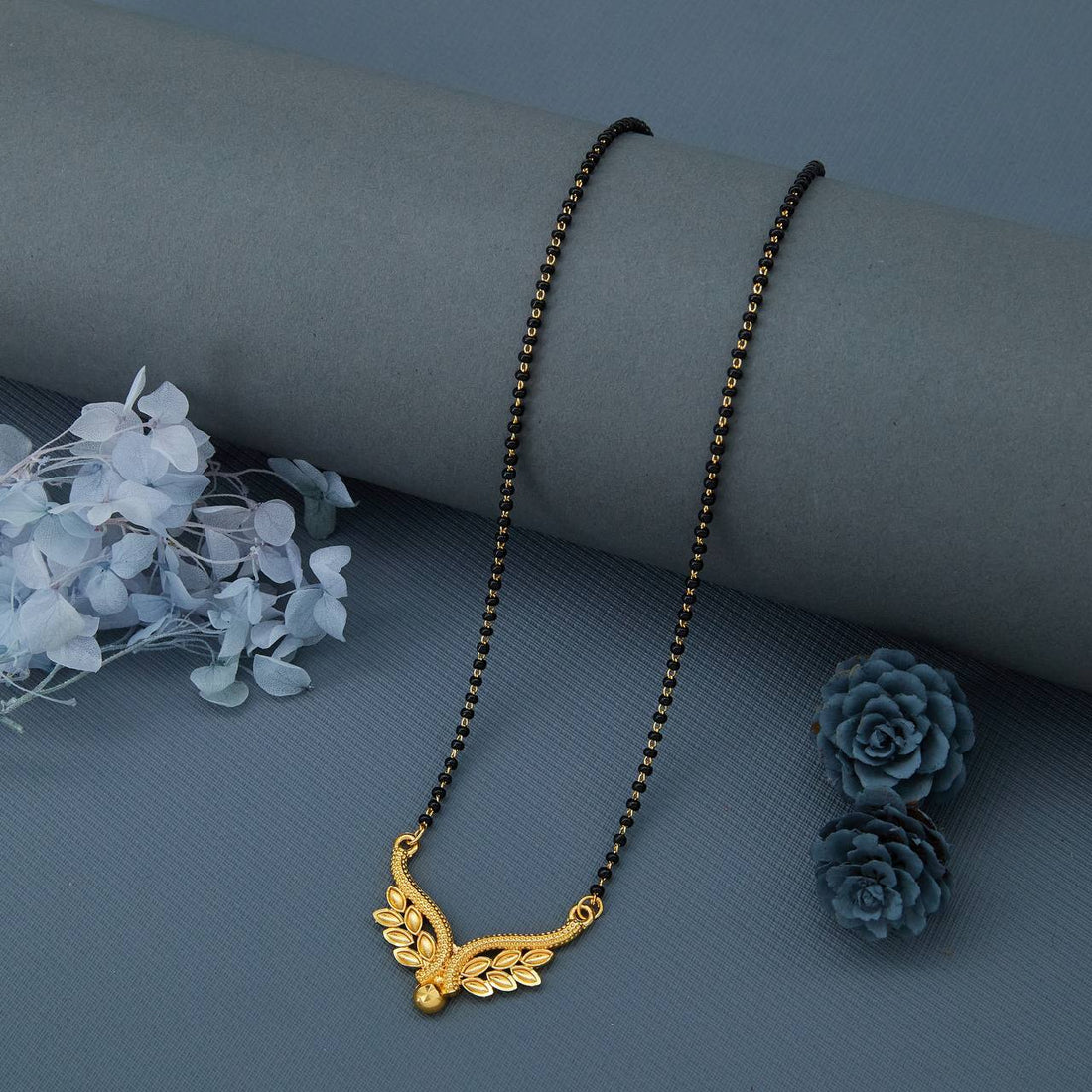 Traditional Gold-Toned Designer Mangalsutra Necklace for Women (sm42)
